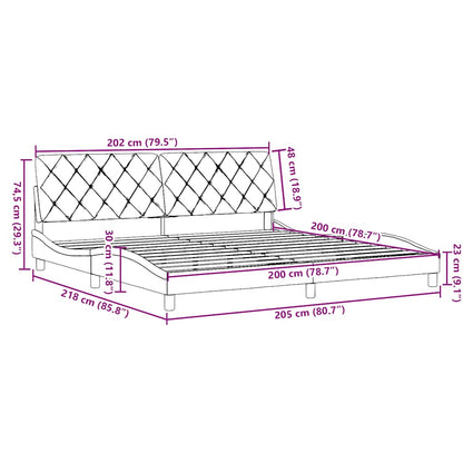 Bedframe Zonder Matras Stof 200 x 200 cm Donkerbruin