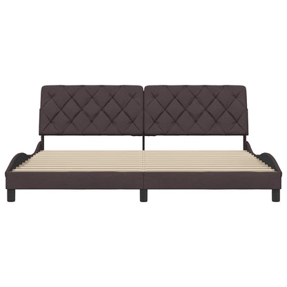 Bedframe Zonder Matras Stof 200 x 200 cm Donkerbruin