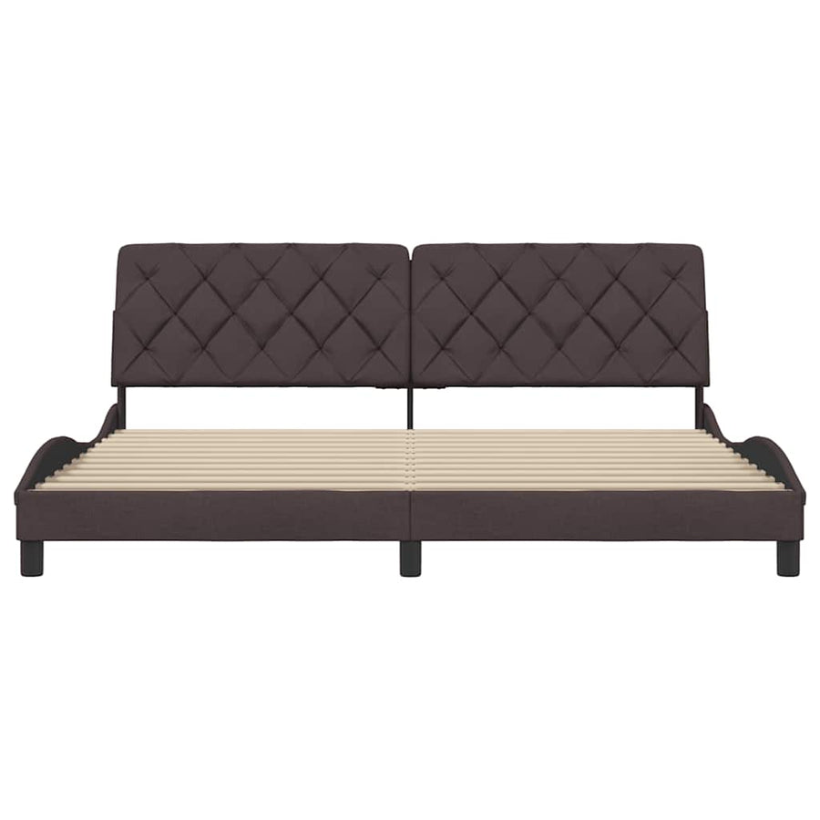Bedframe Zonder Matras Stof 200 x 200 cm Donkerbruin
