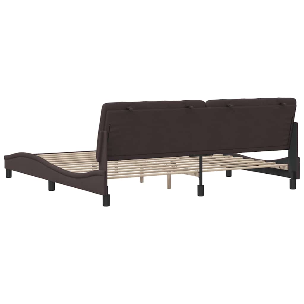 Bedframe Zonder Matras Stof 200 x 200 cm Donkerbruin