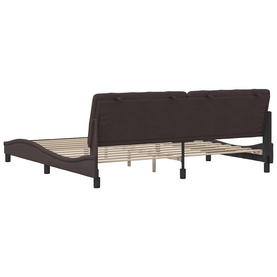Bedframe Zonder Matras Stof 200 x 200 cm Donkerbruin