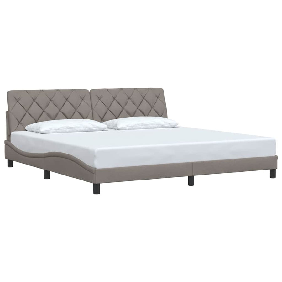 Bedframe zonder matras stof taupe 200x200 cm