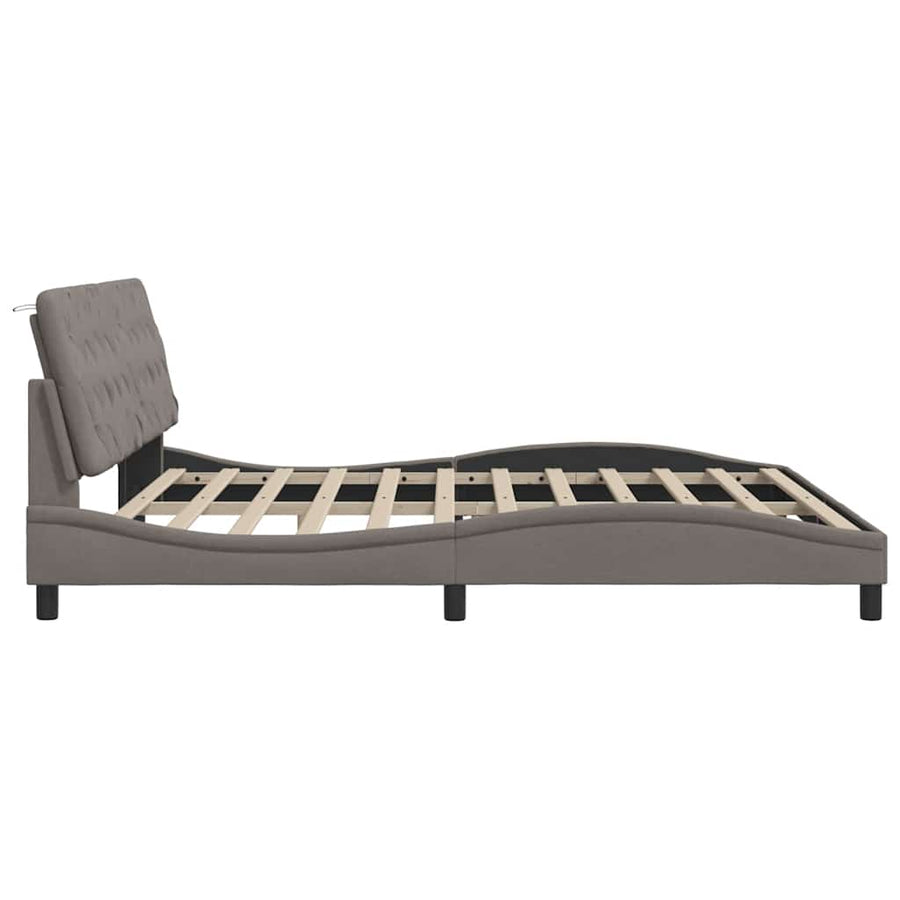 Bedframe zonder matras stof taupe 200x200 cm