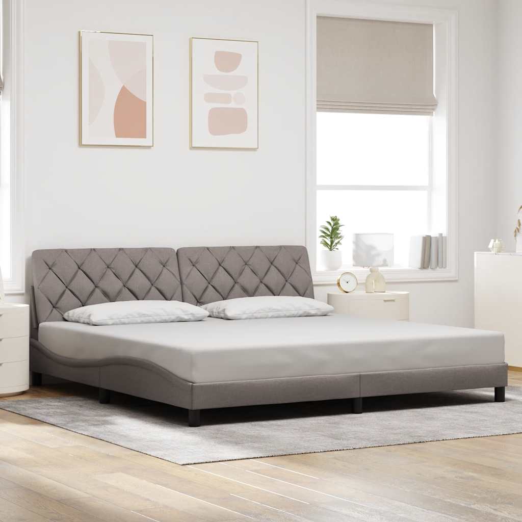Bedframe zonder matras stof taupe 200x200 cm
