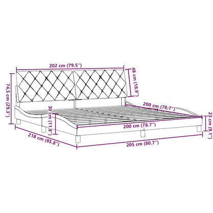 Bedframe zonder matras stof crèmekleurig 200x200 cm