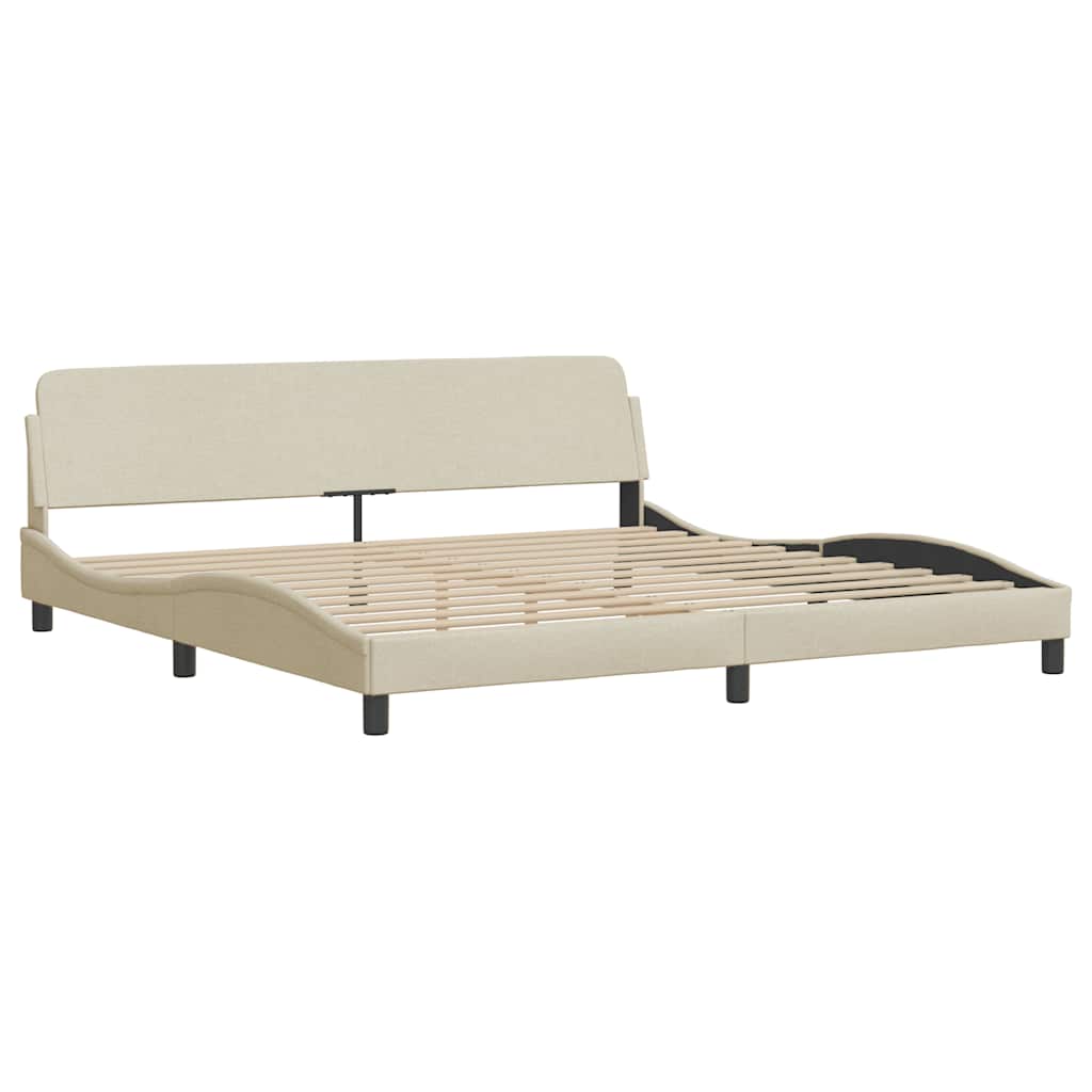 Bedframe zonder matras stof crèmekleurig 200x200 cm