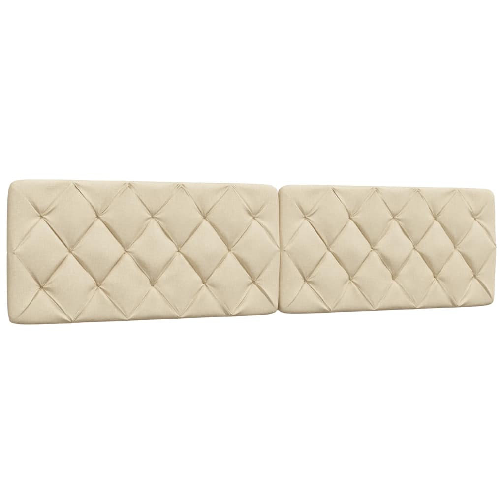 Bedframe zonder matras stof crèmekleurig 200x200 cm
