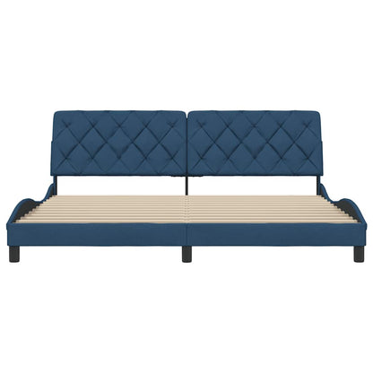 Bedframe Zonder Matras Stof 200 x 200 cm Blauw