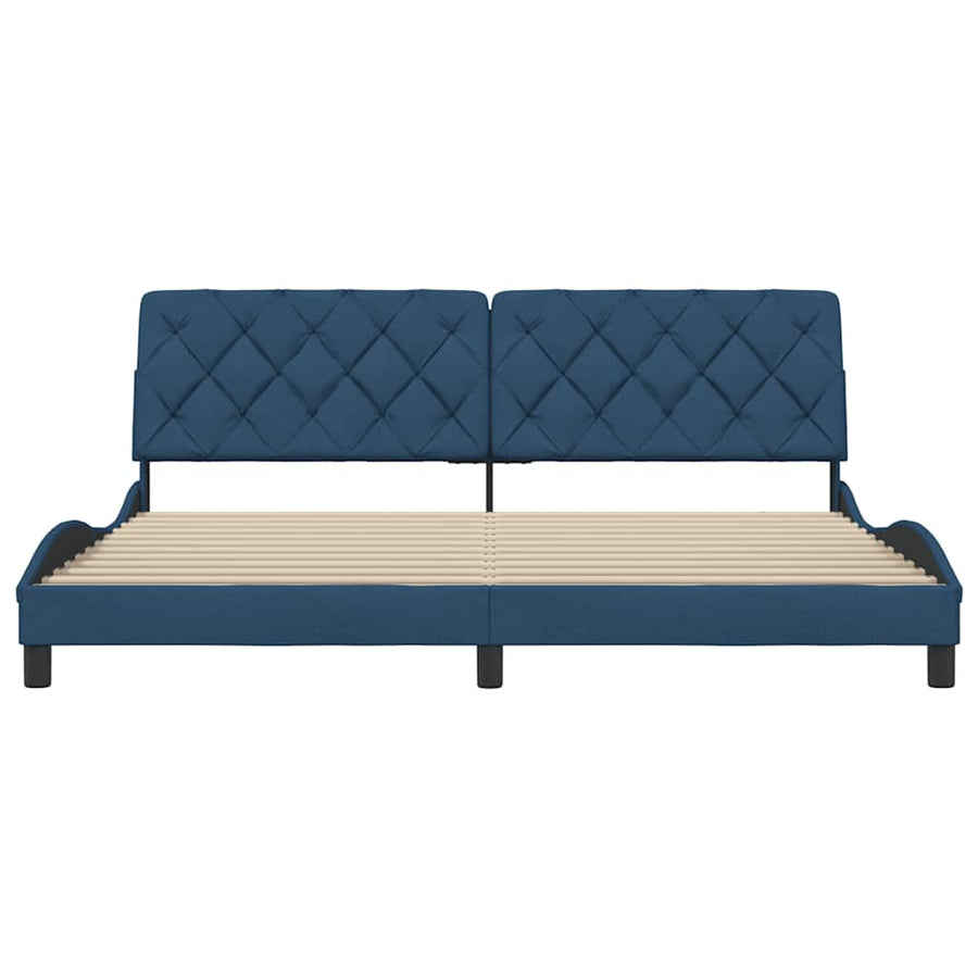 Bedframe Zonder Matras Stof 200 x 200 cm Blauw