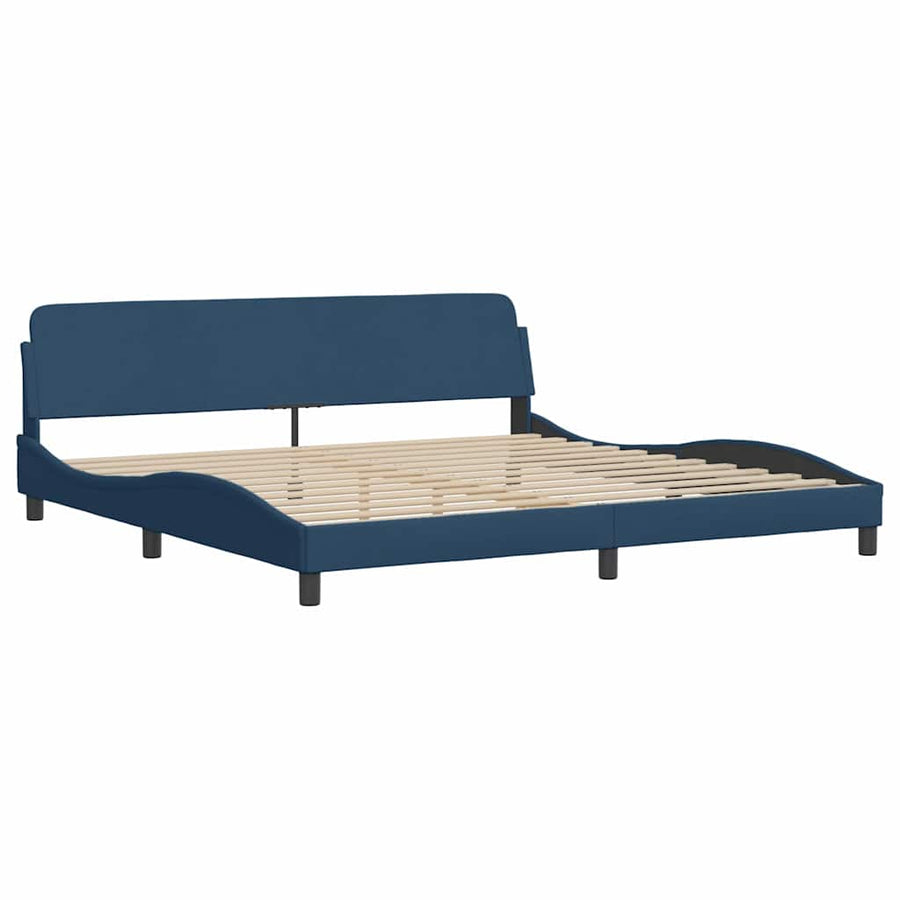 Bedframe Zonder Matras Stof 200 x 200 cm Blauw