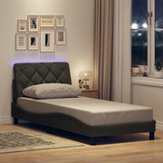 Bedframe 80x200 cm stof donkergrijs met LED