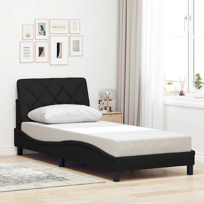 Bedframe met LED zonder matras 80x200 cm stof zwart