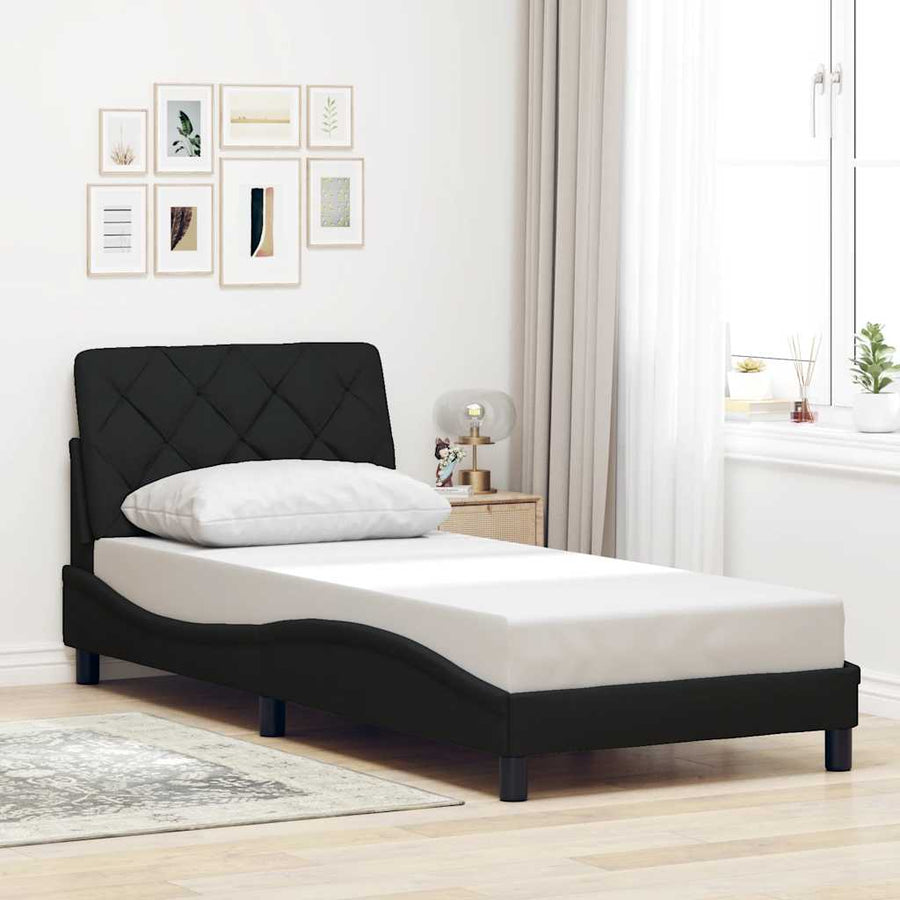 Bedframe met LED zonder matras 80x200 cm stof zwart