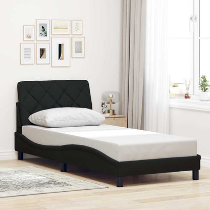 Bedframe met LED zonder matras 90x200 cm stof zwart