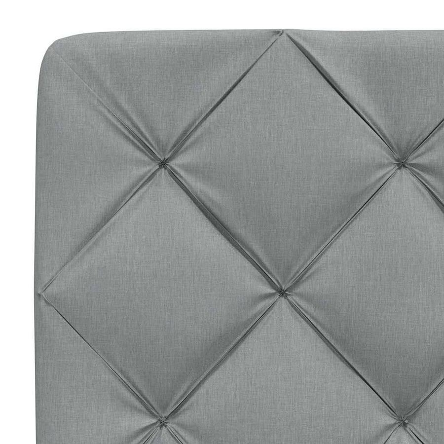 Bedframe met LED zonder matras stof 100x200 cm lichtgrijs