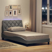 Bedframe 100x200 cm lichtgrijs met LED