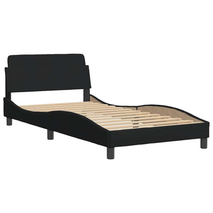 Bedframe met LED zonder matras 100x200 cm stof zwart