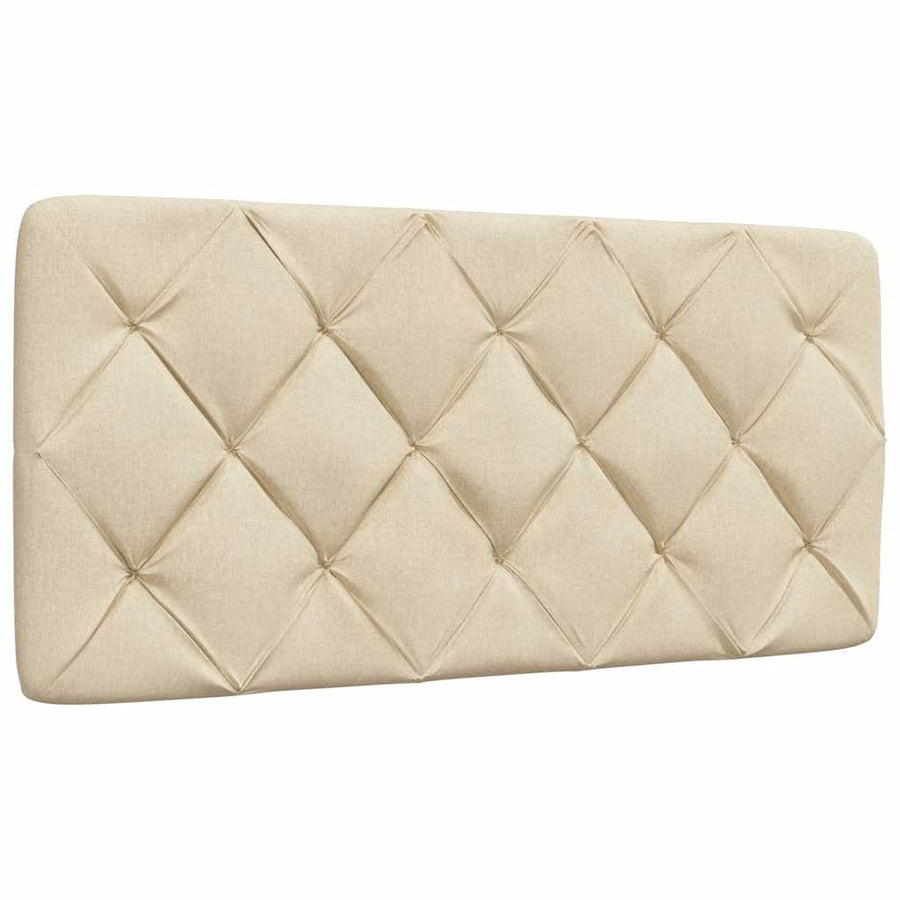 Bedframe met LED zonder matras 100x200 cm stof crème