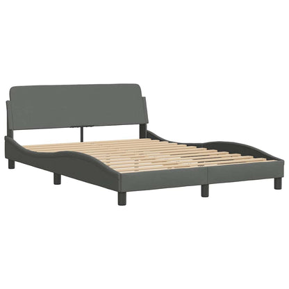 Bedframe met LED zonder matras 120x200 cm stof donkergrijs