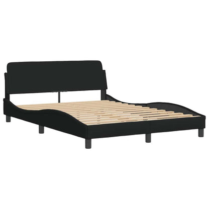 Bedframe met LED zonder matras 120x200 cm stof zwart