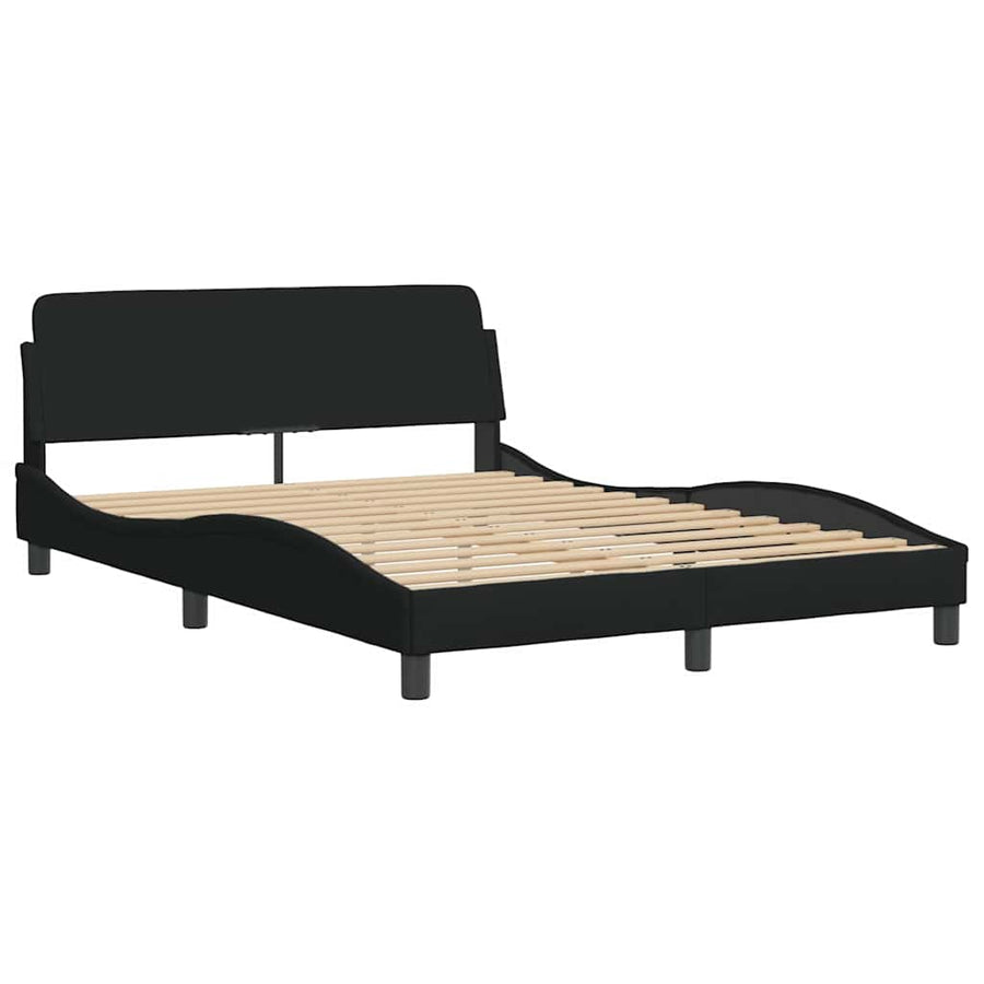 Bedframe met LED zonder matras 120x200 cm stof zwart