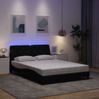 LED bed frame without mattress 120x200 cm fabric black