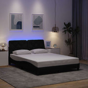 Bedframe 120x200 cm stof zwart met LED