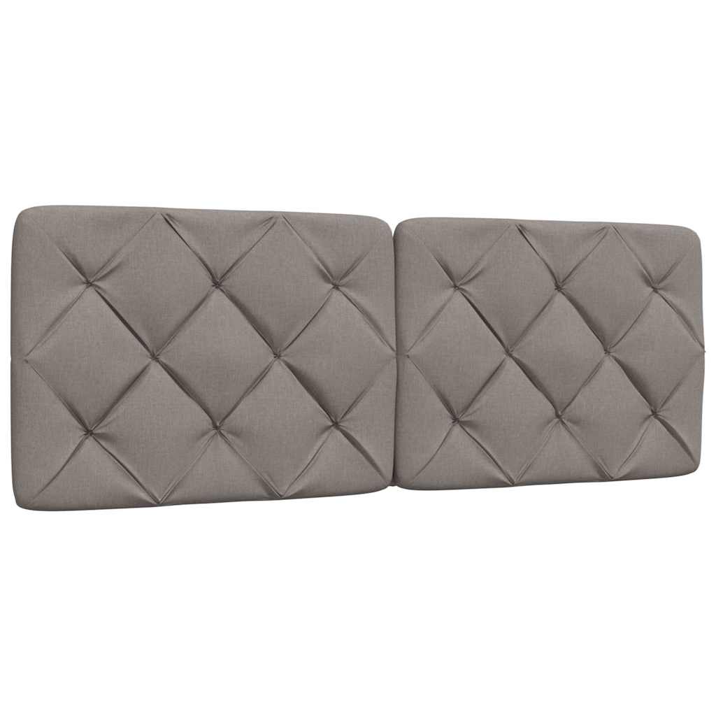 Bedframe met LED zonder matras 120x200 cm stof taupe