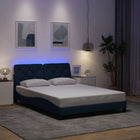 Bedframe 120x200 cm blauw met led