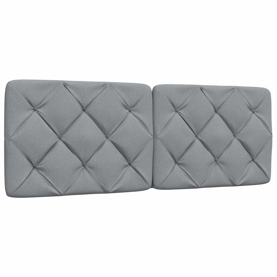 Bedframe met LED zonder matras stof 140x190 cm lichtgrijs