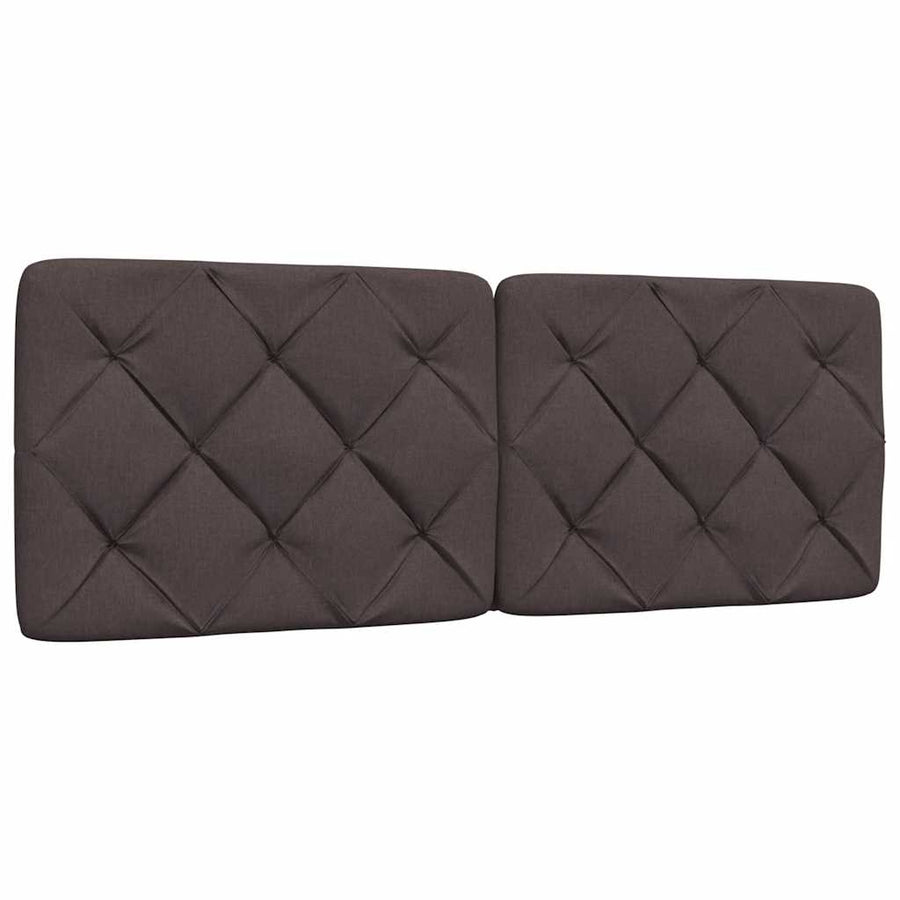 Bedframe met LED zonder matras 140x190 cm stof donkerbruin