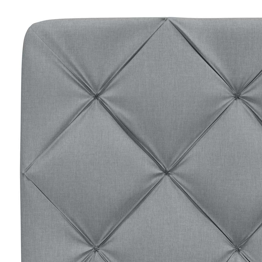Bedframe met LED zonder matras stof 140x200 cm lichtgrijs