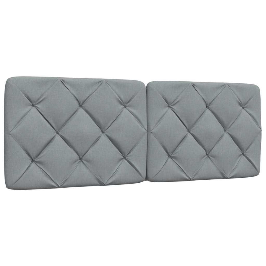 Bedframe met LED zonder matras stof 140x200 cm lichtgrijs