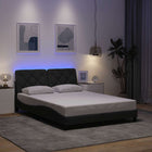 Bedframe 140x200 cm donkergrijs met LED