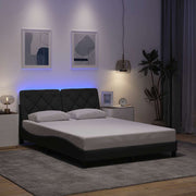 Bedframe 140x200 cm donkergrijs met LED