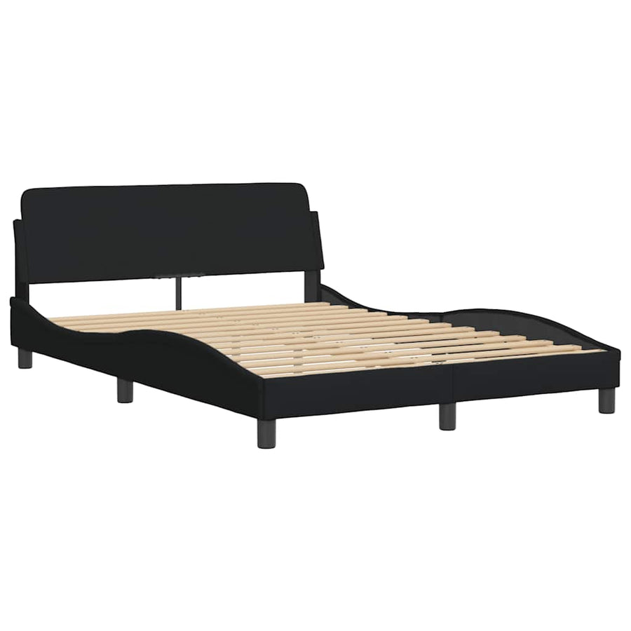 Bedframe met LED zonder matras 140x200 cm stof zwart