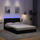 Bedframe 140x200 cm stof zwart met LED