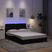 Bedframe 140x200 cm stof zwart met LED