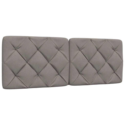 Bedframe met LED zonder matras 140x200 cm stof taupe