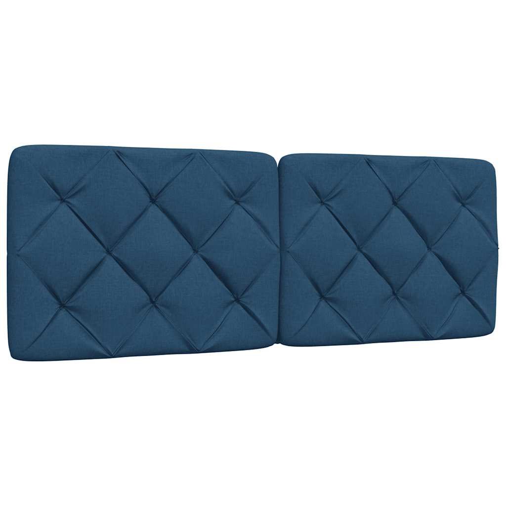 Bedframe met LED zonder matras 140x200 cm stof blauw