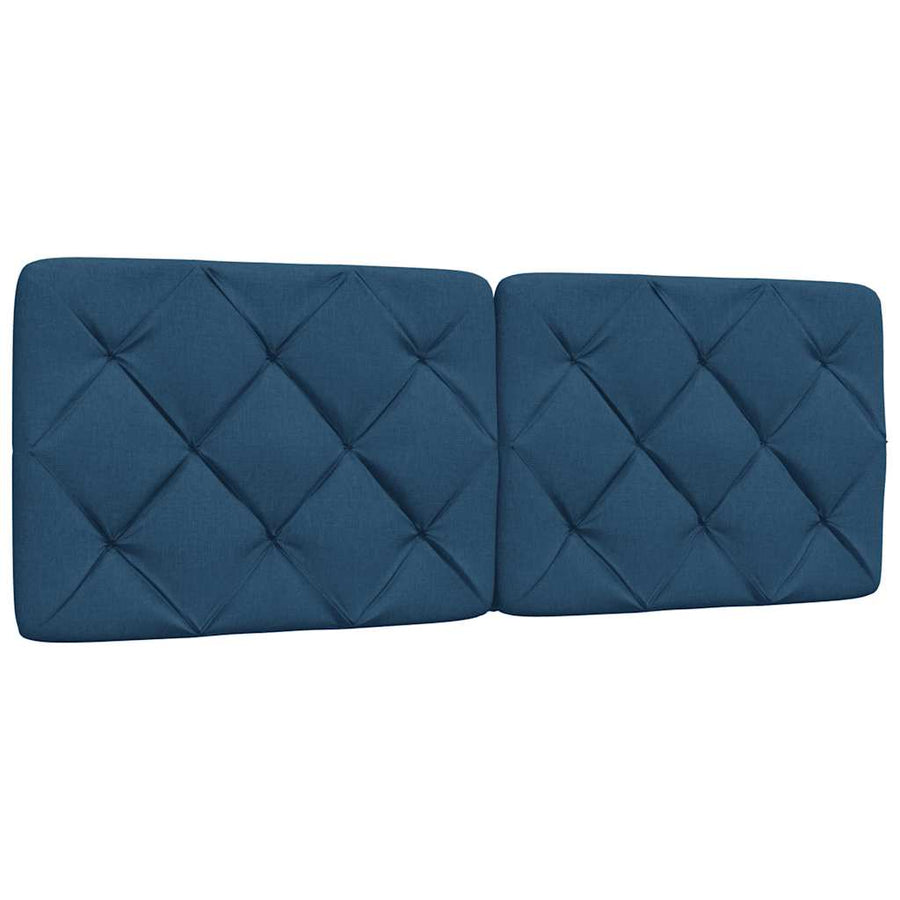 Bedframe met LED zonder matras 140x200 cm stof blauw