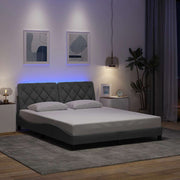 Bedframe 160x200 cm stof lichtgrijs met LED