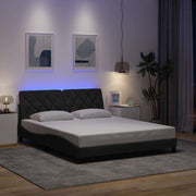 Bedframe 160x200 cm donkergrijs stof met LED