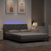 Bedframe 160x200 cm stof taupe met LED