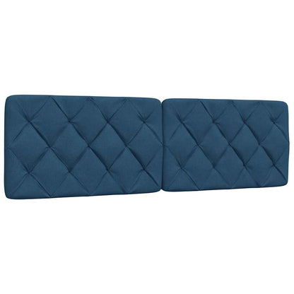 Bedframe met LED zonder matras 160x200 cm stof blauw