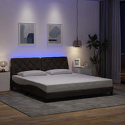 Bedframe 180x200 cm stof donkerbruin