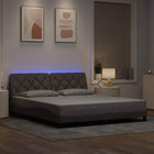 Bedframe 180x200 cm stof taupe met LED