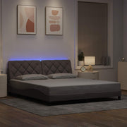 Bedframe 180x200 cm stof taupe met LED