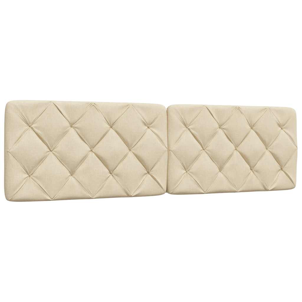 Bedframe met LED zonder matras 180x200 cm stof crème
