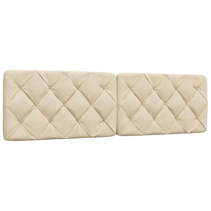 Bedframe met LED zonder matras 180x200 cm stof crème